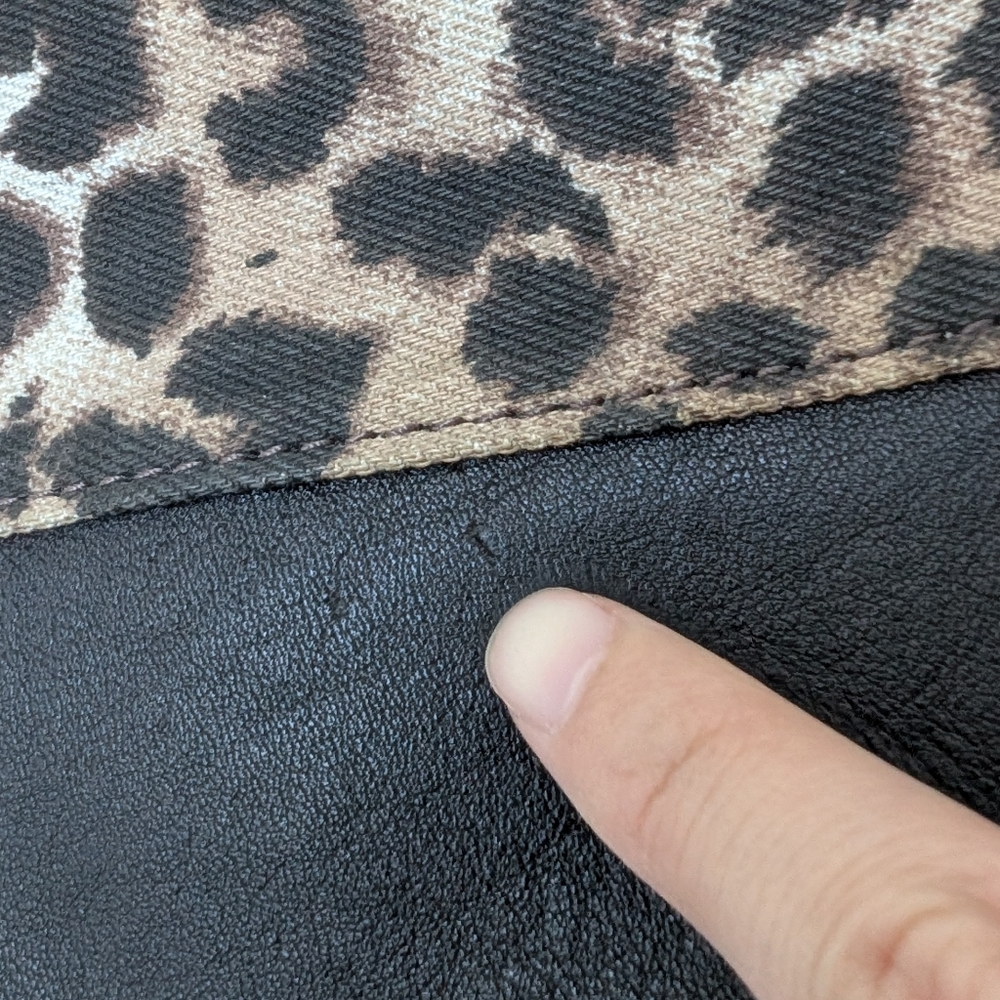 Rebecca Minkoff Leopard Animal Print Tote Bag with Pebbled Leather Accents - Picture 5 of 16
